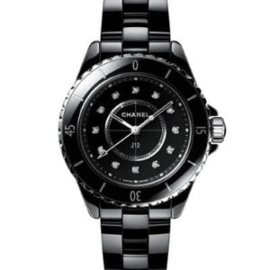 Chanel J12 Black Ceramic Diamond Index 33mm H5701 - Luce Jewelry