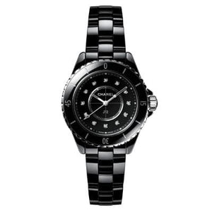 Chanel J12 Black Ceramic Diamond Index 33mm H5701 - Luce Jewelry