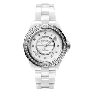 Chanel J12 Caliber 12.1 White Ceramic 38mm Diamond H7189 - Luce Jewelry