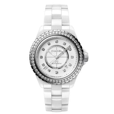 Chanel J12 Caliber 12.1 White Ceramic 38mm Diamond H7189