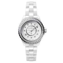 Load image into Gallery viewer, Chanel J12 White Ceramic Diamond Bezel 33mm H6418 - Luce Jewelry
