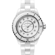 Load image into Gallery viewer, Chanel J12 White Ceramic Diamond Index 33mm H5703 - Luce Jewelry
