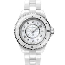 Load image into Gallery viewer, Chanel J12 White Ceramic Diamond Index Mother-Of-Pearl Dial 33mm H5704 - Luce Jewelry
