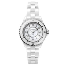 Load image into Gallery viewer, Chanel J12 White Ceramic Diamond Index Mother-Of-Pearl Dial 33mm H5704 - Luce Jewelry
