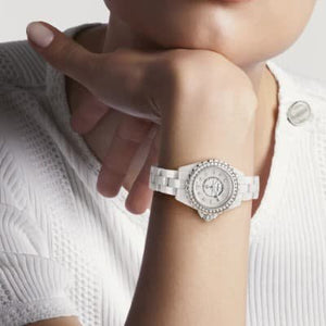 Chanel J12 White Ceramic Diamond Mother-Of-Pearl Dial 29mm H2572 - Luce Jewelry