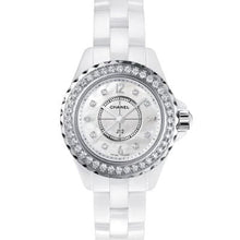 Load image into Gallery viewer, Chanel J12 White Ceramic Diamond Mother-Of-Pearl Dial 29mm H2572 - Luce Jewelry
