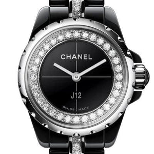 Chanel J12 XS Black Ceramic 19mm Diamond H5236 - Luce Jewelry