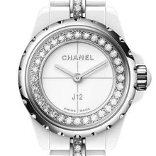 Load image into Gallery viewer, Chanel J12 XS White Ceramic 19mm Diamond H5238 - Luce Jewelry
