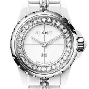 Chanel J12 XS White Ceramic 19mm Diamond H5238 - Luce Jewelry