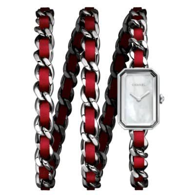 Chanel Premiere Iconic Chain Red Leather Triple row H5313 - Luce Jewelry