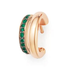 Load image into Gallery viewer, Pomellato Together Twin-Hoop Earrings Rose Gold Emerald-image2
