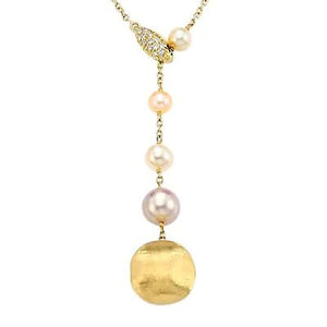 Marco Bicego Africa 18K Yellow Gold and Pearl Lariat - Luce Jewelry