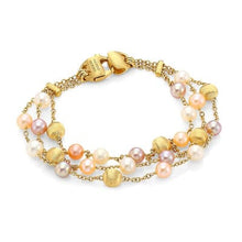 Load image into Gallery viewer, Marco Bicego Africa 18K Yellow Gold and Pearl Three Strand Bracelet - Luce Jewelry
