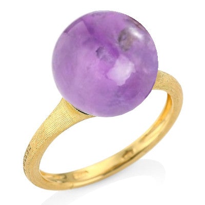 Marco Bicego Africa Boule 18K Yellow Gold and Dark Amethyst Ring - Luce Jewelry