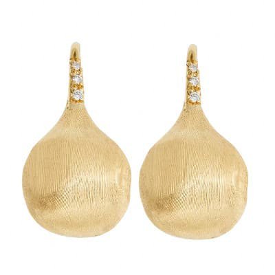 Marco Bicego Africa French Hook Ball Earrings M Diamond - Luce Jewelry