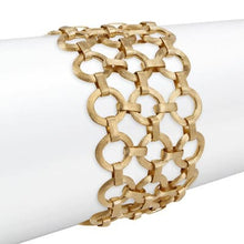 Load image into Gallery viewer, Marco Bicego Jaipur 18K Yellow Gold Flat Link Three Row Bracelet - Luce Jewelry
