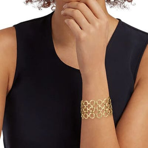Marco Bicego Jaipur 18K Yellow Gold Flat Link Three Row Bracelet - Luce Jewelry