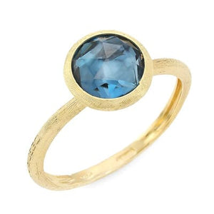 Marco Bicego Jaipur 18K Yellow Gold London Blue Topaz Stackable Ring - Luce Jewelry