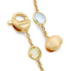 Marco Bicego Jaipur Color 18K Yellow Gold and Multicolored Gemstone Necklace - Luce Jewelry