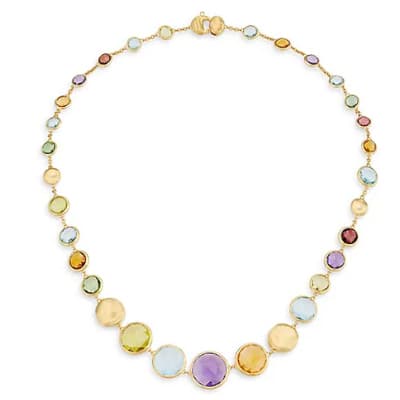 Marco Bicego Jaipur Color 18K Yellow Gold and Multicolored Gemstone Necklace - Luce Jewelry