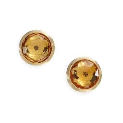 Marco Bicego Jaipur Color 18K Yellow Gold Citrine Stud Earrings - Luce Jewelry