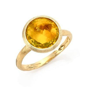 Marco Bicego Jaipur Color 18K Yellow Gold Gemstone Medium Stackable Ring Citrine - Luce Jewelry