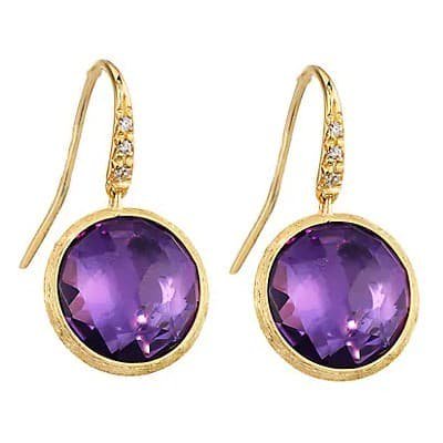 Marco Bicego Jaipur Color Diamond Accent Hook Earrings S Amethyst - Luce Jewelry