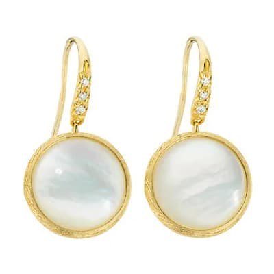 Marco Bicego Jaipur Color Diamond Accent Hook Earrings S Mother-Of-Pearl - Luce Jewelry