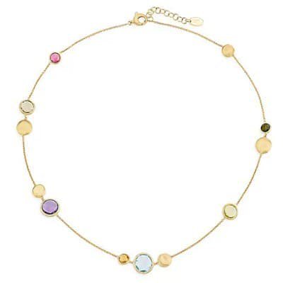 Marco Bicego Jaipur Color Mixed Gem Station Short Necklace - Luce Jewelry