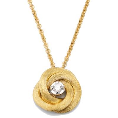 Marco Bicego Jaipur Gold 18K Yellow Gold Floral Pendant With Diamond Center - Luce Jewelry