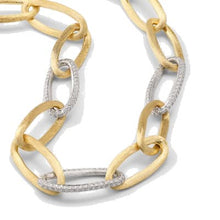 Load image into Gallery viewer, Marco Bicego Jaipur Gold 18K Yellow Gold Oval Link Necklace With Pavé Diamond Links - Luce Jewelry
