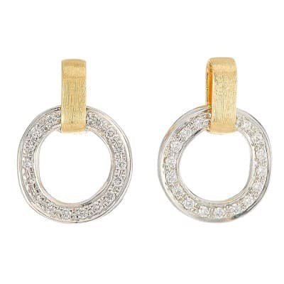 Marco Bicego Jaipur Link Flat Link Two-Tone Gold Stud Earrings - Luce Jewelry