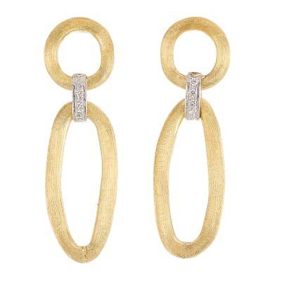 Marco Bicego Jaipur Link Mixed Link Two-Tone Gold Drop Earrings - Luce Jewelry