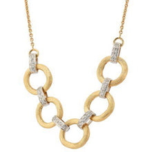 Load image into Gallery viewer, Marco Bicego Jaipur Link Two-Tone Gold Flat Link Half Collar Necklace Diamond - Luce Jewelry
