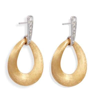 Marco Bicego Lucia 18K Yellow Gold and Diamond Loop Earrings - Luce Jewelry