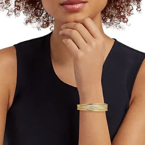 Marco Bicego Lunaria 18K Yellow Gold and Diamond Pavé Cuff - Luce Jewelry