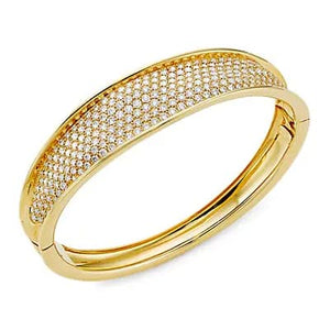 Marco Bicego Lunaria 18K Yellow Gold and Diamond Pavé Cuff - Luce Jewelry