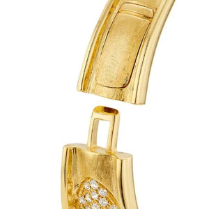 Marco Bicego Lunaria 18K Yellow Gold and Diamond Pavé Cuff - Luce Jewelry