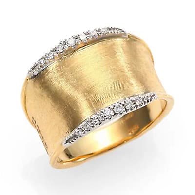 Marco Bicego Lunaria 18K Yellow Gold and Diamond Small Ring - Luce Jewelry