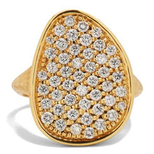 Load image into Gallery viewer, Marco Bicego Lunaria 18K Yellow Gold Diamond Pavé Cocktail Ring - Luce Jewelry
