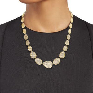 Marco Bicego Lunaria Pave Diamond Graduated Collar Necklace - Luce Jewelry