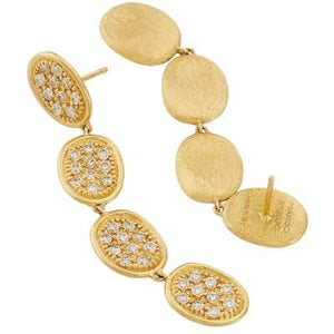 Marco Bicego Lunaria Pave Diamond Linear Drop Earrings - Luce Jewelry