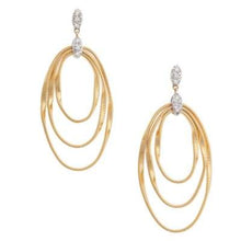 Load image into Gallery viewer, Marco Bicego Marrakech Onde 18K Yellow Gold &amp; Diamond Triple-Coil Drop Hoop Earrings-image1
