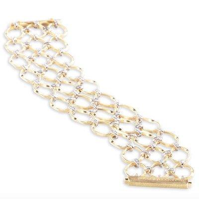 Marco Bicego Marrakech Onde Flat Link Three Row Bracelet Diamond - Luce Jewelry