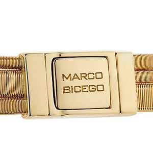 Marco Bicego Masai 18K Yellow Gold 3-Strand Coil Bracelet With Diamonds - Luce Jewelry