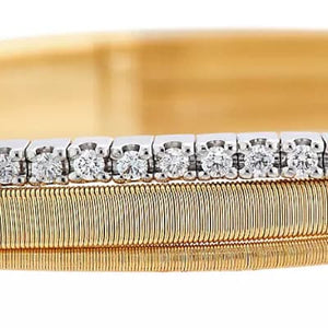 Marco Bicego Masai 18K Yellow Gold 3-Strand Coil Bracelet With Diamonds - Luce Jewelry