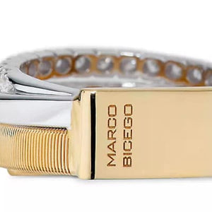 Marco Bicego Masai 18K Yellow Gold 4-Strand Coil Ring With Diamond 2 Pavé Bands - Luce Jewelry