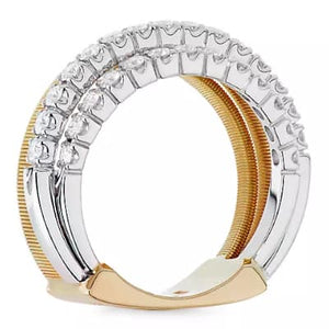 Marco Bicego Masai 18K Yellow Gold 4-Strand Coil Ring With Diamond 2 Pavé Bands - Luce Jewelry