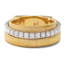 Load image into Gallery viewer, Marco Bicego Masai 18K Yellow Gold 4-Strand Coil Ring With Diamond Pavé Band - Luce Jewelry
