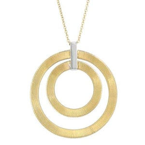 Marco Bicego Masai 18K Yellow Gold and Diamond Double Circle Long Necklace - Luce Jewelry